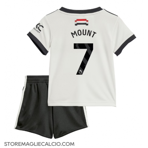 Manchester United Mason Mount #7 Maglia Gara Terza Repliche 2024-25 Bambino Maniche Corte Manchester United Mason Mount #7 Maglia Gara Terza Repliche 2024-25 Bambino Maniche Corte